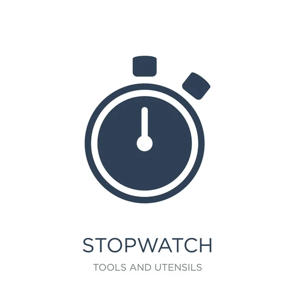 Stopwatch Icon Vector Sfondo Bianco Cronometro Icone Trendy Riempite Della — Vettoriale Stock