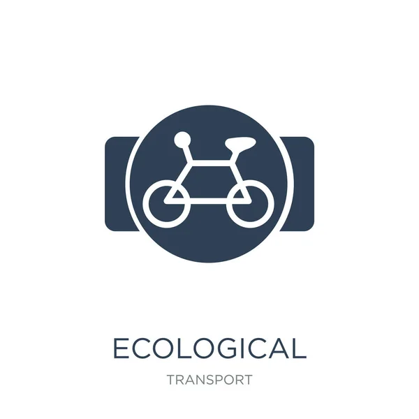 Ekologiczny Rower Transport Wektor Ikona Białym Tle Modny Transport Ekologiczny — Wektor stockowy