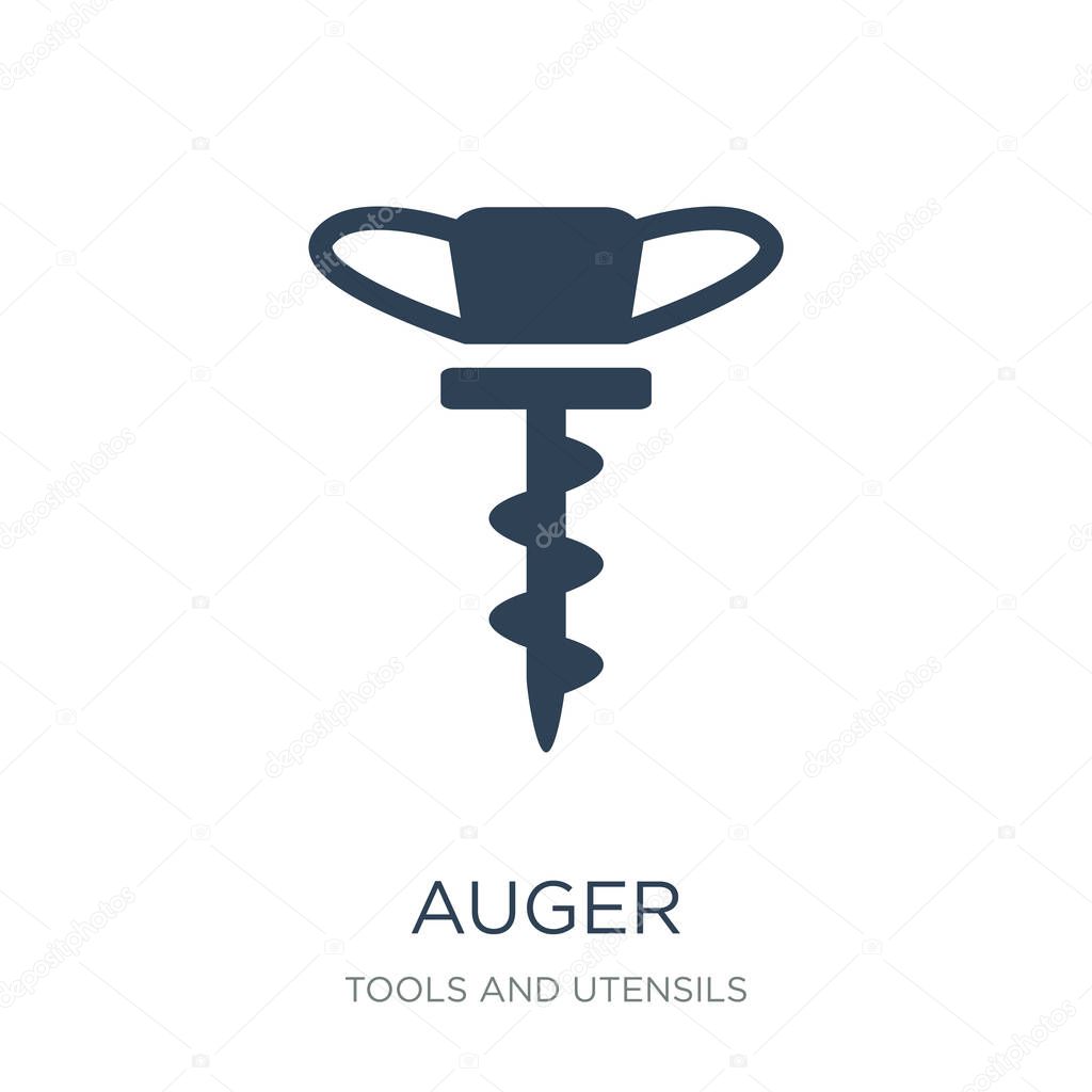 Auger icon vector on white background, auger trendy filled icons from Tools and utensils collection, auger vector illustration