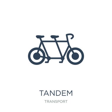 Tandem simge vektör beyaz zemin üzerine, tandem trendy simgeler taşıma Collection, tandem vektör çizim dolu.