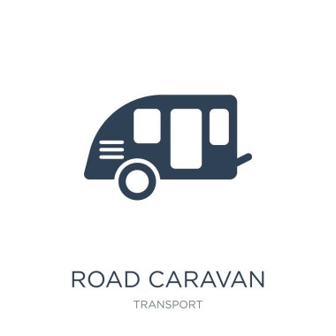 yol karavan simge vektör beyaz arka plan üzerinde yol karavan trendy simgeler koleksiyonundan taşıma, yol karavan vektör çizim dolu.
