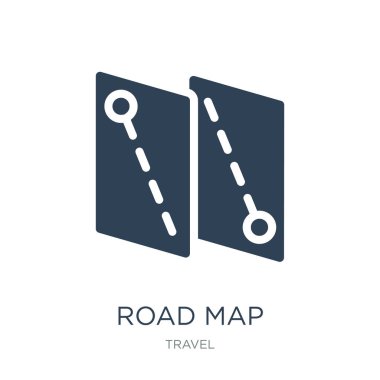 yol haritası simge vektör beyaz arka plan üzerinde yol haritası trendy seyahat Collection, yol haritası vektör çizim simgeler dolu.