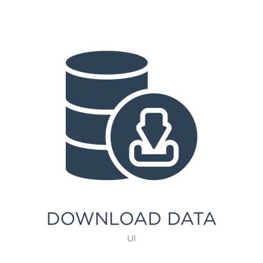 Beyaz arka plan üzerinde veri simge vektör download, download veri trendy dolu simgeler UI koleksiyonundan, veri vektör çizim indir