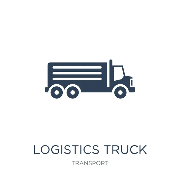 物流卡车图标矢量在白色背景 物流卡车时尚填充图标从运输收集 物流卡车矢量说明 — 图库矢量图片
