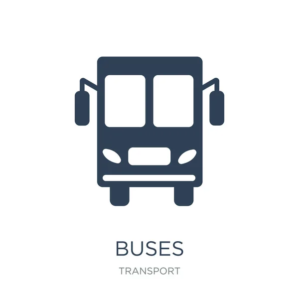トランスポート収集からいっぱいバス トレンディな白い背景のベクトルのアイコンをアイコンをバスに バスのベクトル図 — ストックベクタ