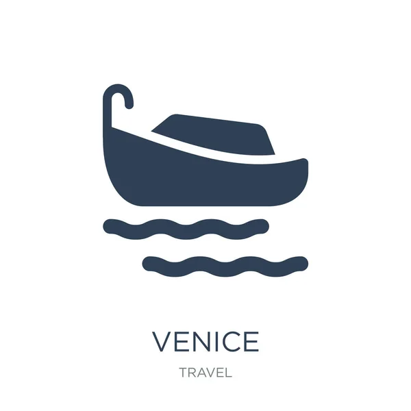 Venedik Simge Vektör Beyaz Zemin Üzerine Venedik Trendy Seyahat Collection — Stok Vektör