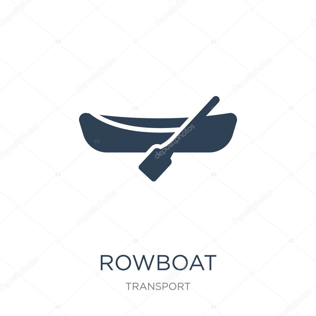 rowboat icon vector on white background, rowboat trendy filled icons from Transport collection, rowboat vector illustration