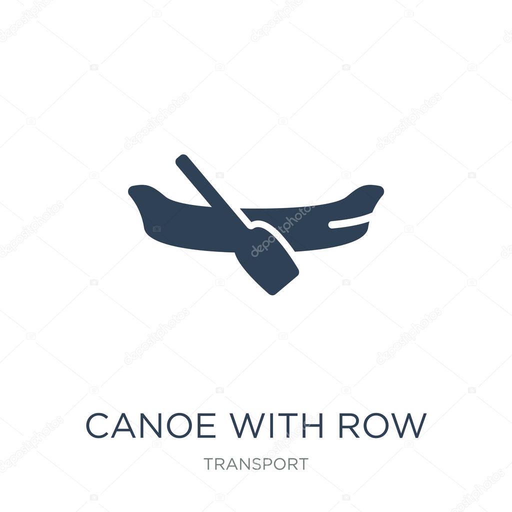 Canoe with row icon vector on white background, canoe with row trendy filled icons from Transport collection, canoe with row vector illustration