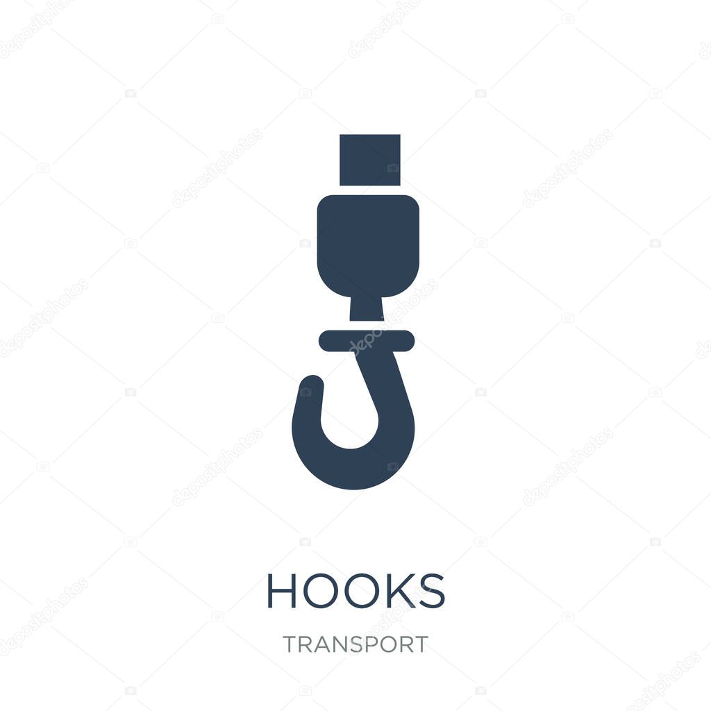 Hooks icon vector on white background, hooks trendy filled icons from Transport collection, hooks vector illustration