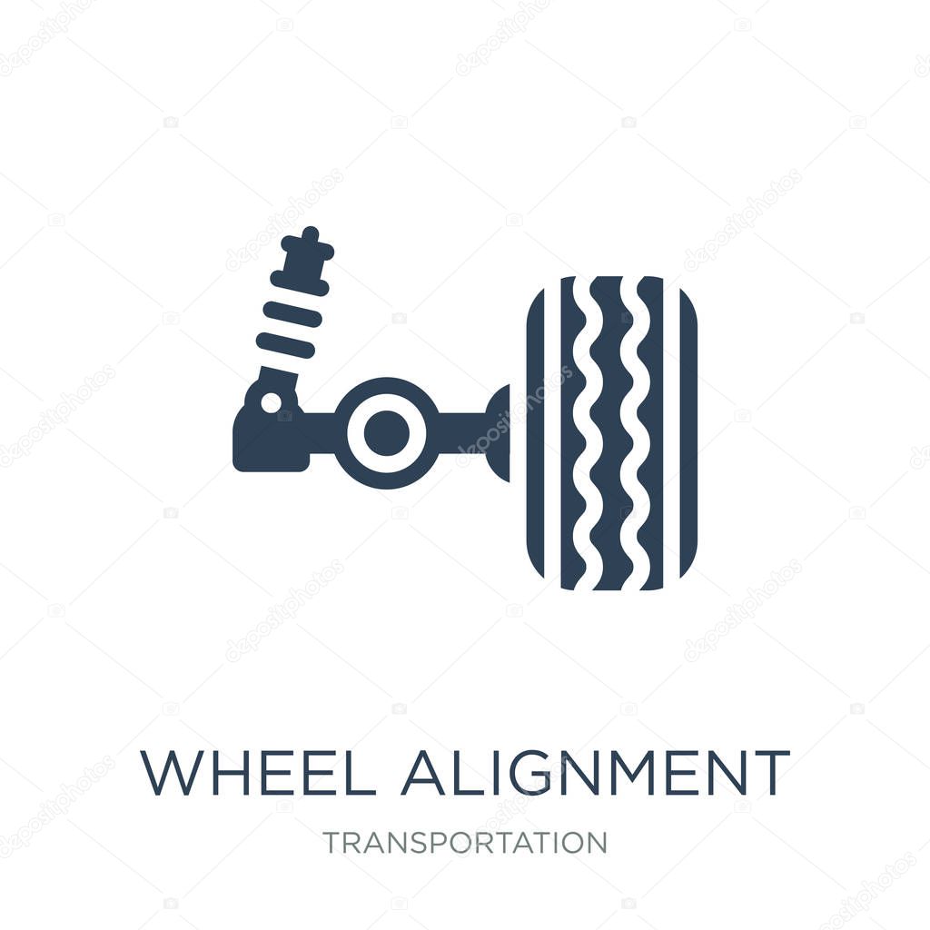 Wheel alignment icon vector on white background, wheel alignment trendy filled icons from Transportation collection, wheel alignment vector illustration