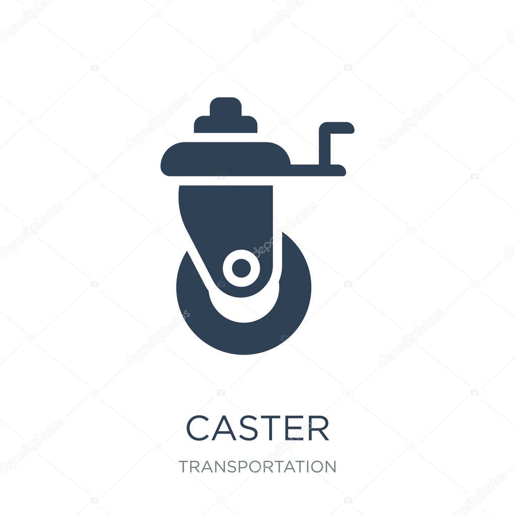 Caster icon vector on white background, caster trendy filled icons from Transportation collection, caster vector illustration