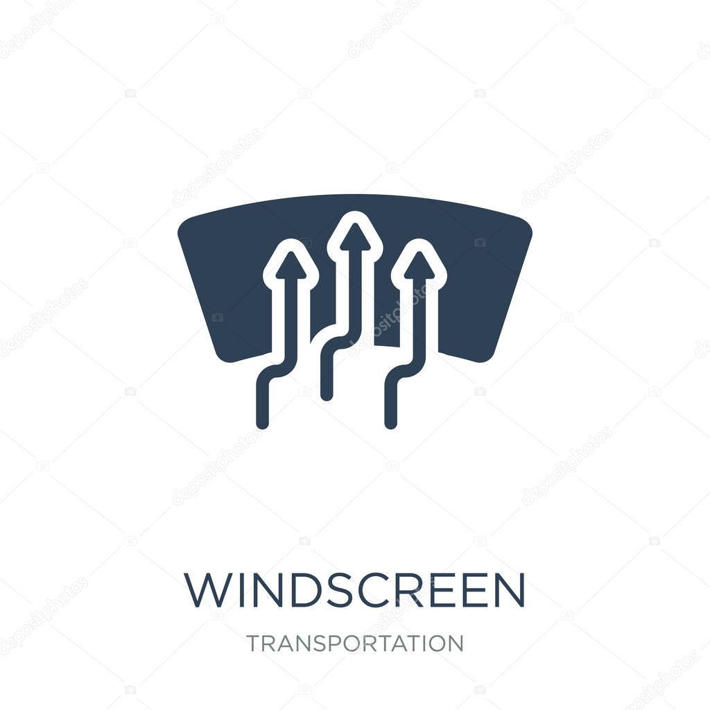 Windscreen icon vector on white background, windscreen trendy filled icons from Transportation collection, windscreen vector illustration