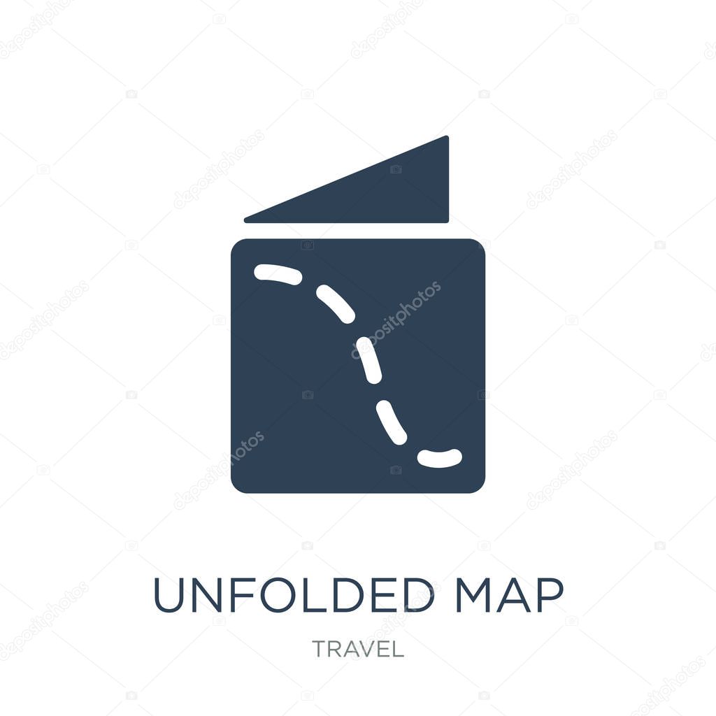 unfolded map icon vector on white background, unfolded map trendy filled icons from Travel collection, unfolded map vector illustration