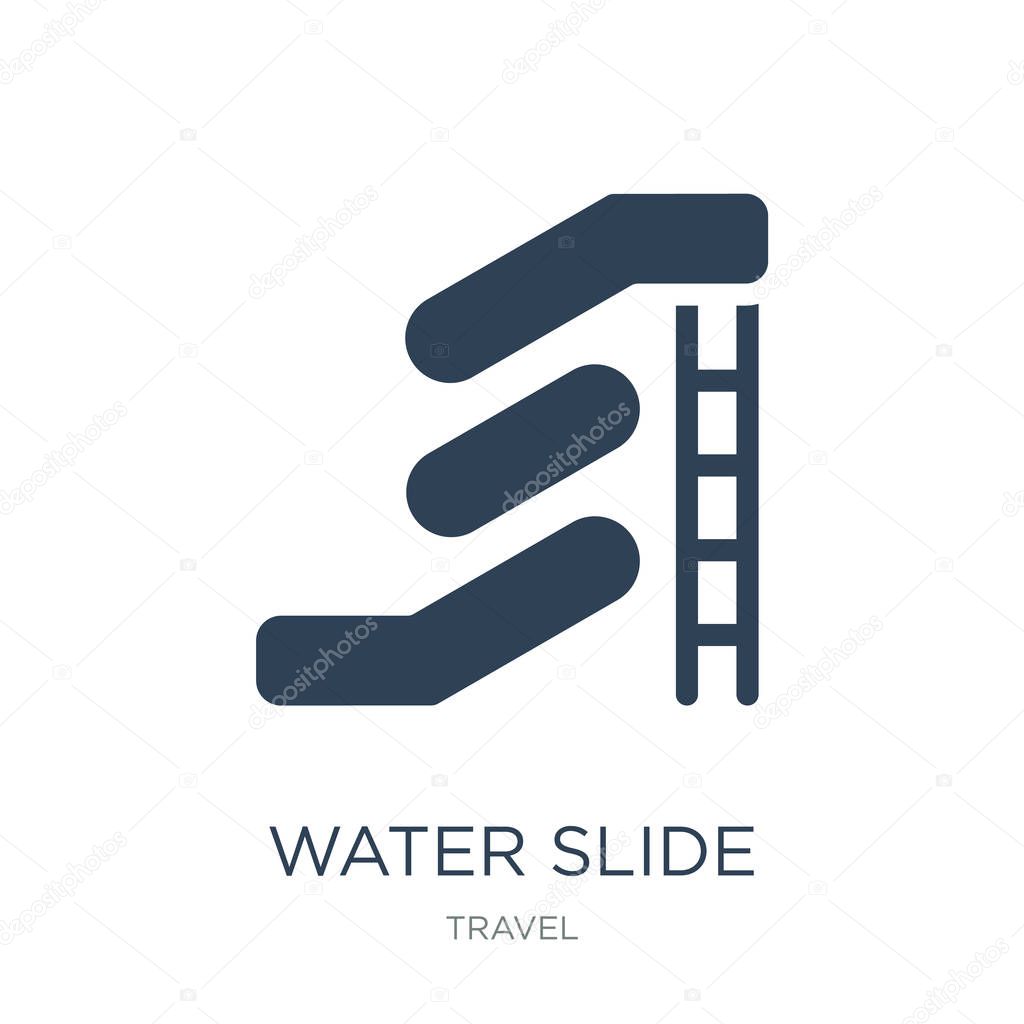 Water slide icon vector on white background, water slide trendy filled icons from Travel collection, water slide vector illustration