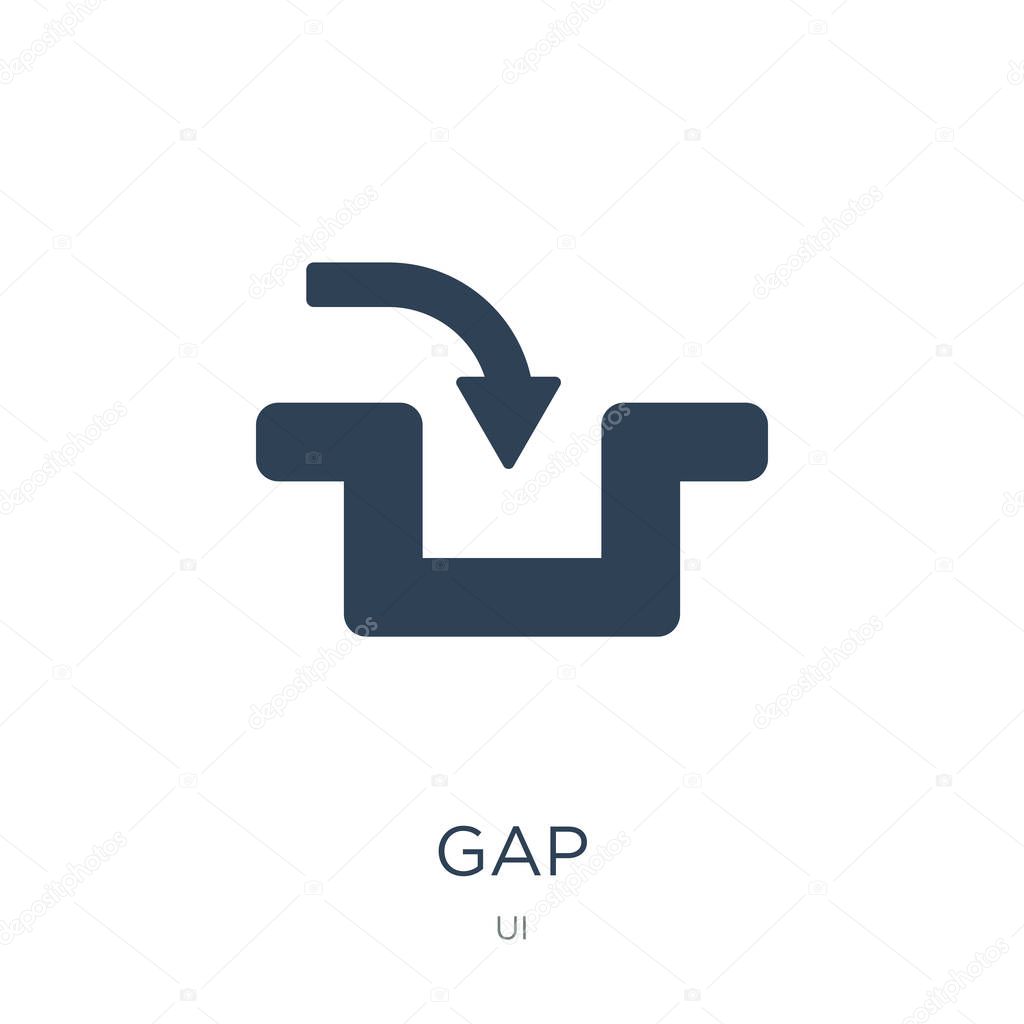 Gap icon vector on white background, gap trendy filled icons from UI collection, gap vector illustration