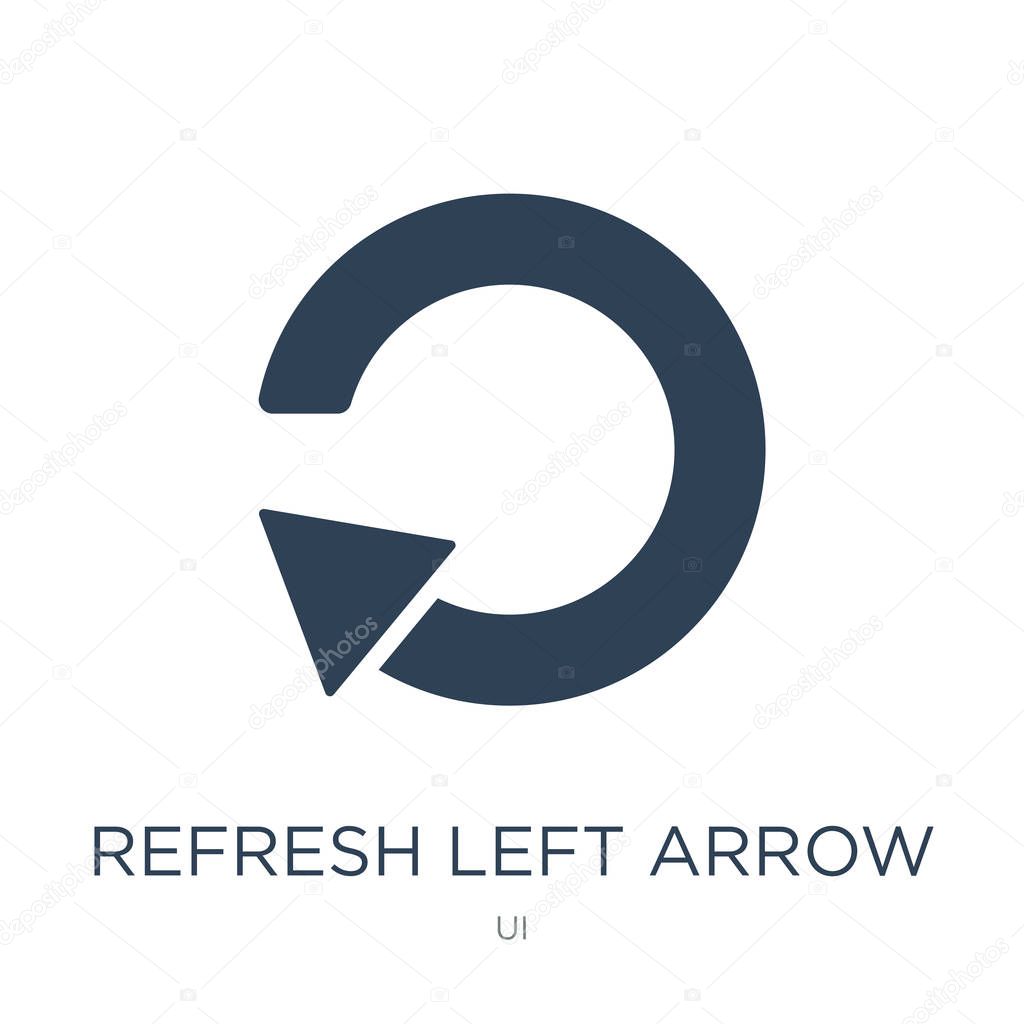 Refresh left arrow icon vector on white background, refresh left arrow trendy filled icons from UI collection, refresh left arrow vector illustration
