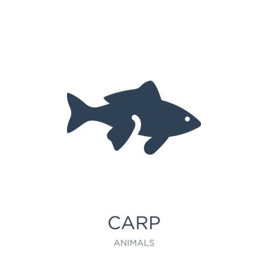 Beyaz arka plan üzerinde simge vektör sazan, trendy dolu simgeler hayvanlar koleksiyonundan sazan