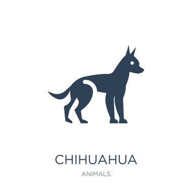 Chihuahua simge vektör beyaz zemin üzerine, chihuahua trendy simgeler hayvanlar koleksiyonundan dolu.