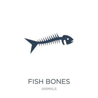 balık kemikleri simge vektör beyaz arka plan üzerinde balık kemikleri trendy simgeler hayvanlar koleksiyonundan dolu.