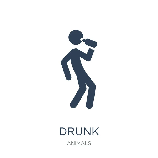 醉酒图标矢量在白色的背景 醉酒时尚填充图标从动物收集 — 图库矢量图片
