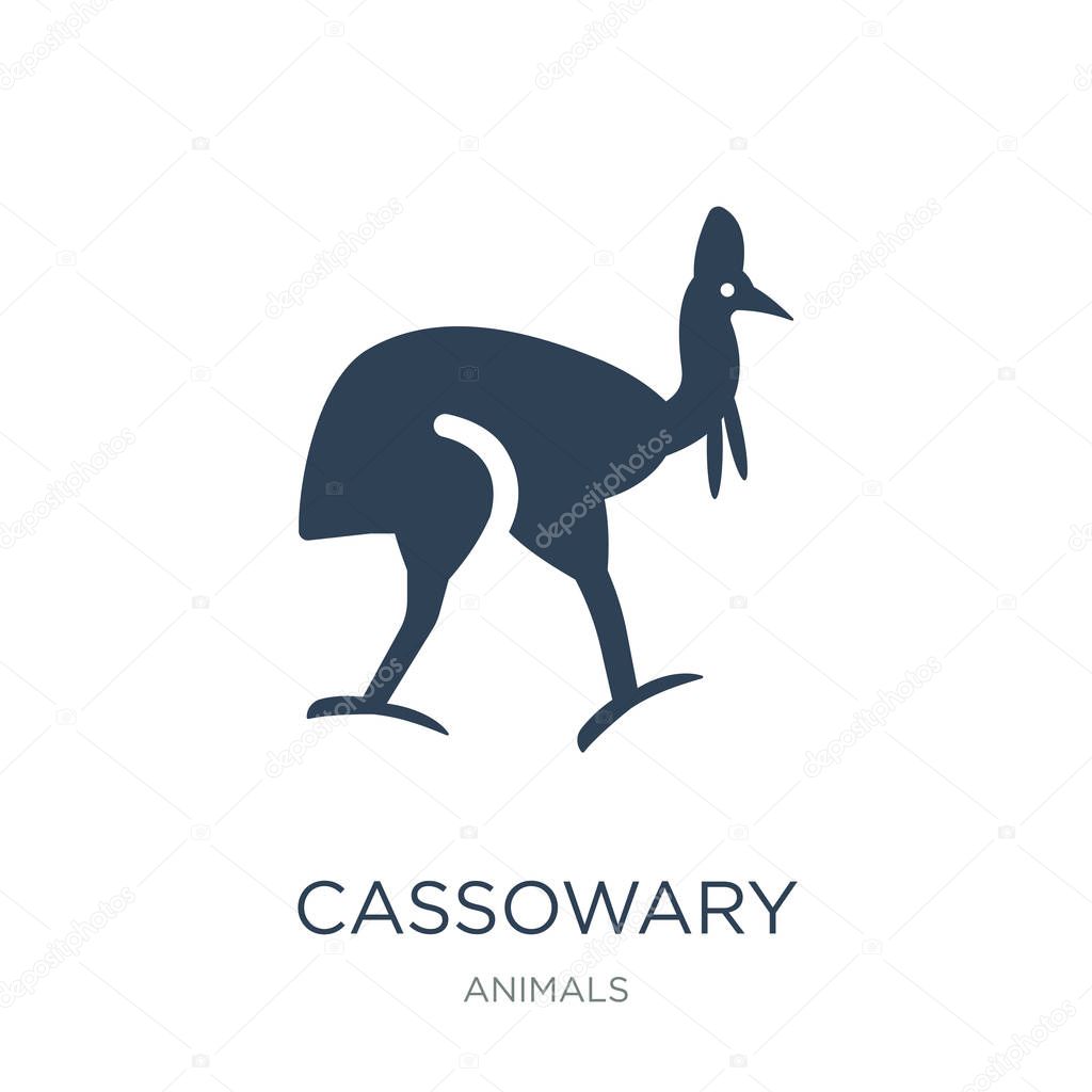 Cassowary icon vector on white background, cassowary trendy filled icons from Animals collection