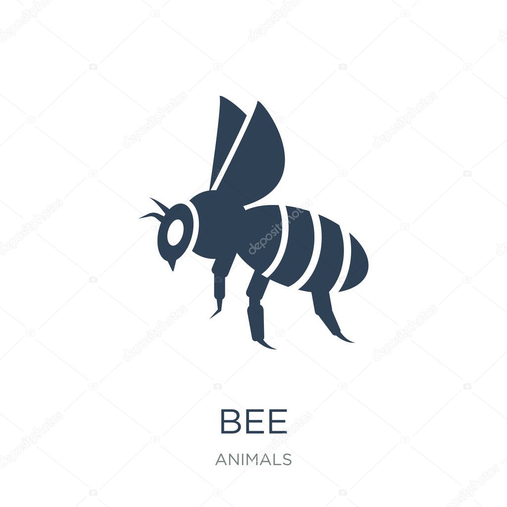 Bee icon vector on white background, bee trendy filled icons from Animals  collection