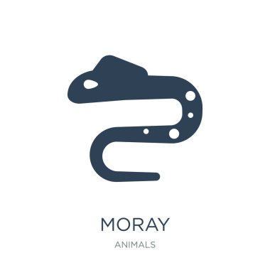 Moray simge vektör beyaz arka plan üzerinde moray trendy simgeler hayvanlar koleksiyonundan dolu.