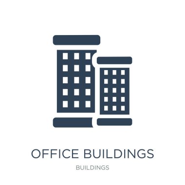 ofis binaları simge vektör beyaz arka plan üzerinde ofis binaları trendy simgeler binalar koleksiyonundan dolu.