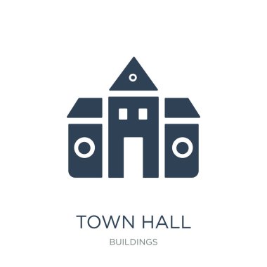 town hall icon vector on white background, town hall trendy filled icons from Buildings collection clipart