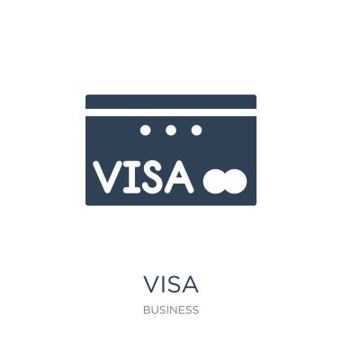 Vize simge vektör beyaz zemin üzerine vize trendy iş toplama simgeler dolu.