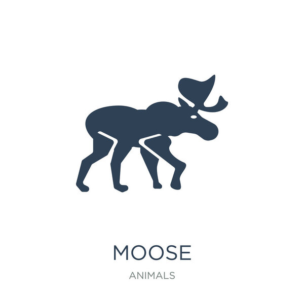 moose icon vector on white background, moose trendy filled icons from Animals  collection