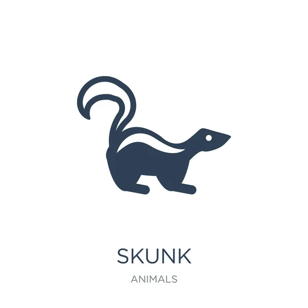 Skunk Vector Icono Sobre Fondo Blanco Skunk Iconos Llenos Moda — Vector de stock