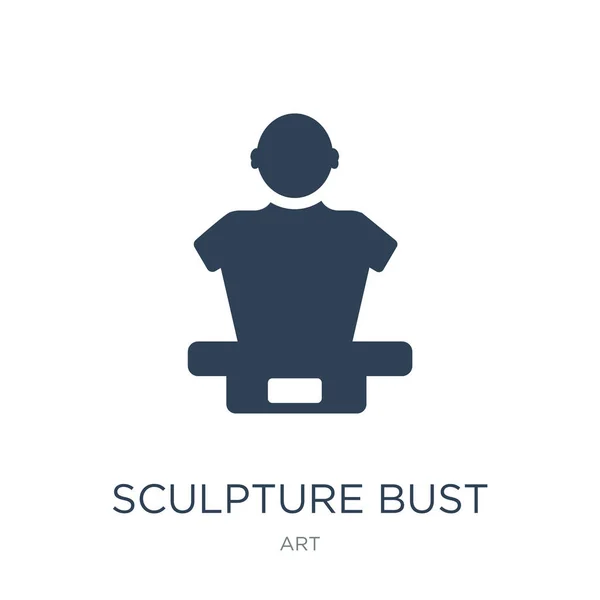 Beeld Buste Pictogram Vector Witte Achtergrond Sculptuur Buste Trendy Gevulde — Stockvector