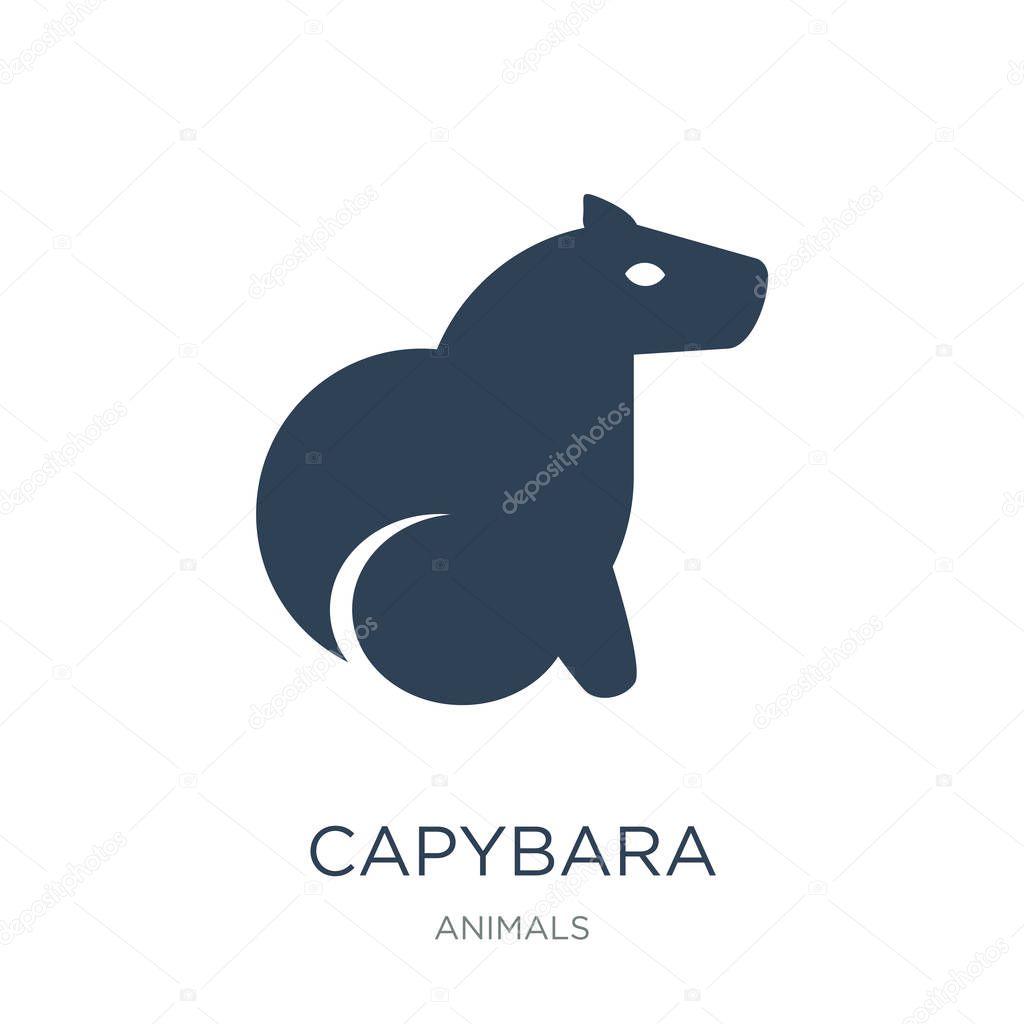Capybara icon vector on white background, capybara trendy filled icons from Animals  collection