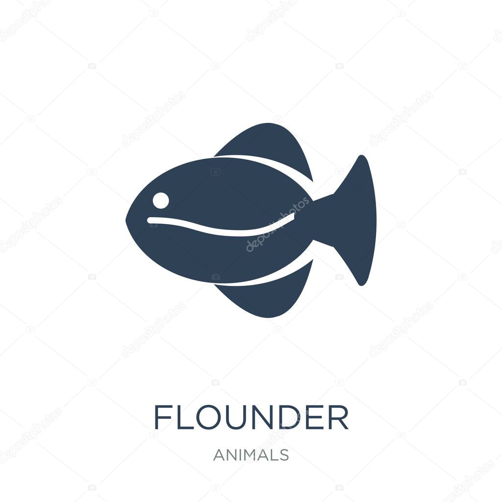 flounder icon vector on white background, flounder trendy filled icons from Animals  collection