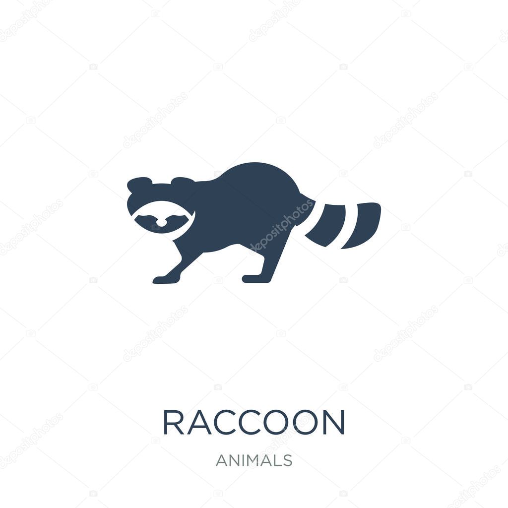 Raccoon icon vector on white background, raccoon trendy filled icons from Animals  collection