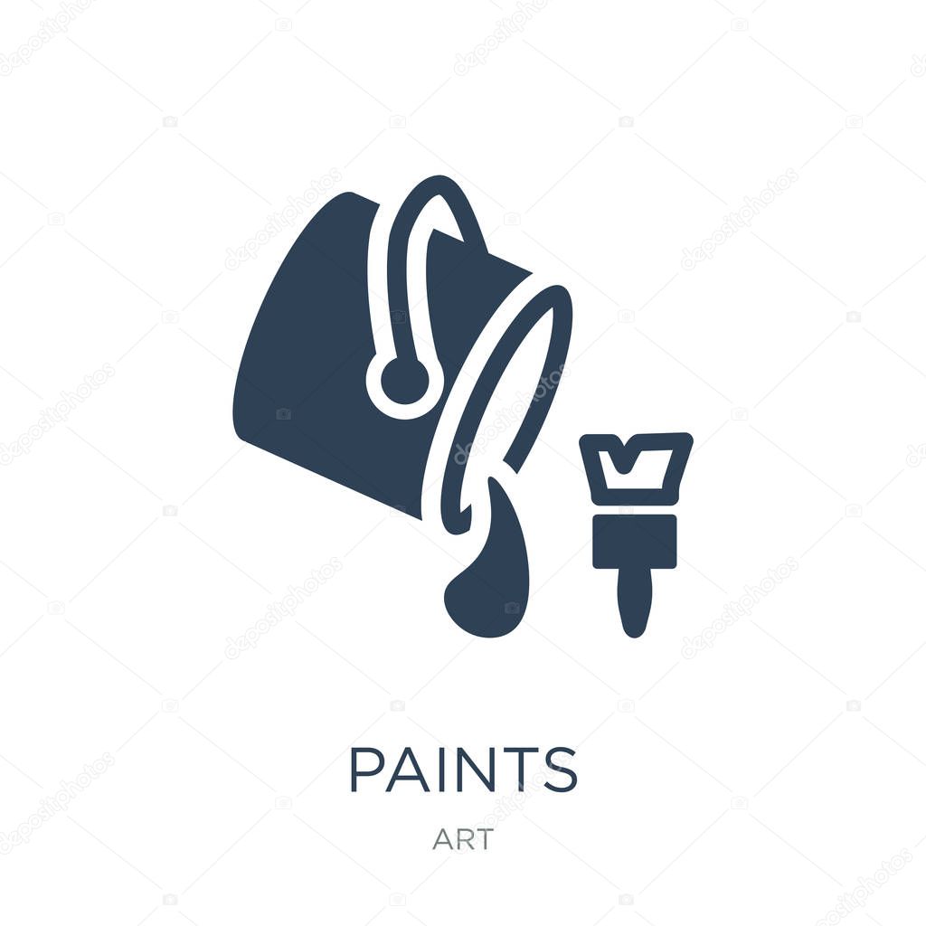 paints icon vector on white background, paints trendy filled icons from Art collection