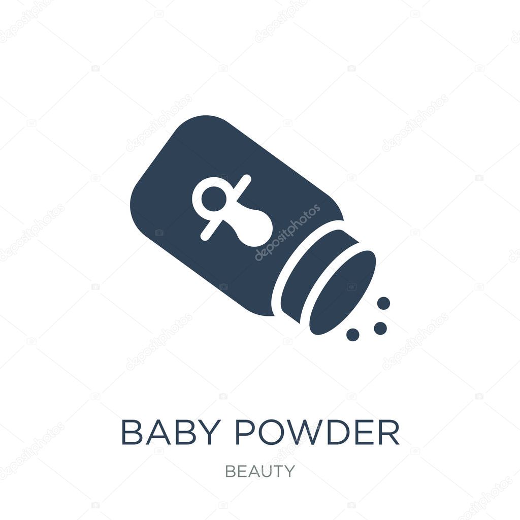 Baby powder icon vector on white background, baby powder trendy filled icons from Beauty collection