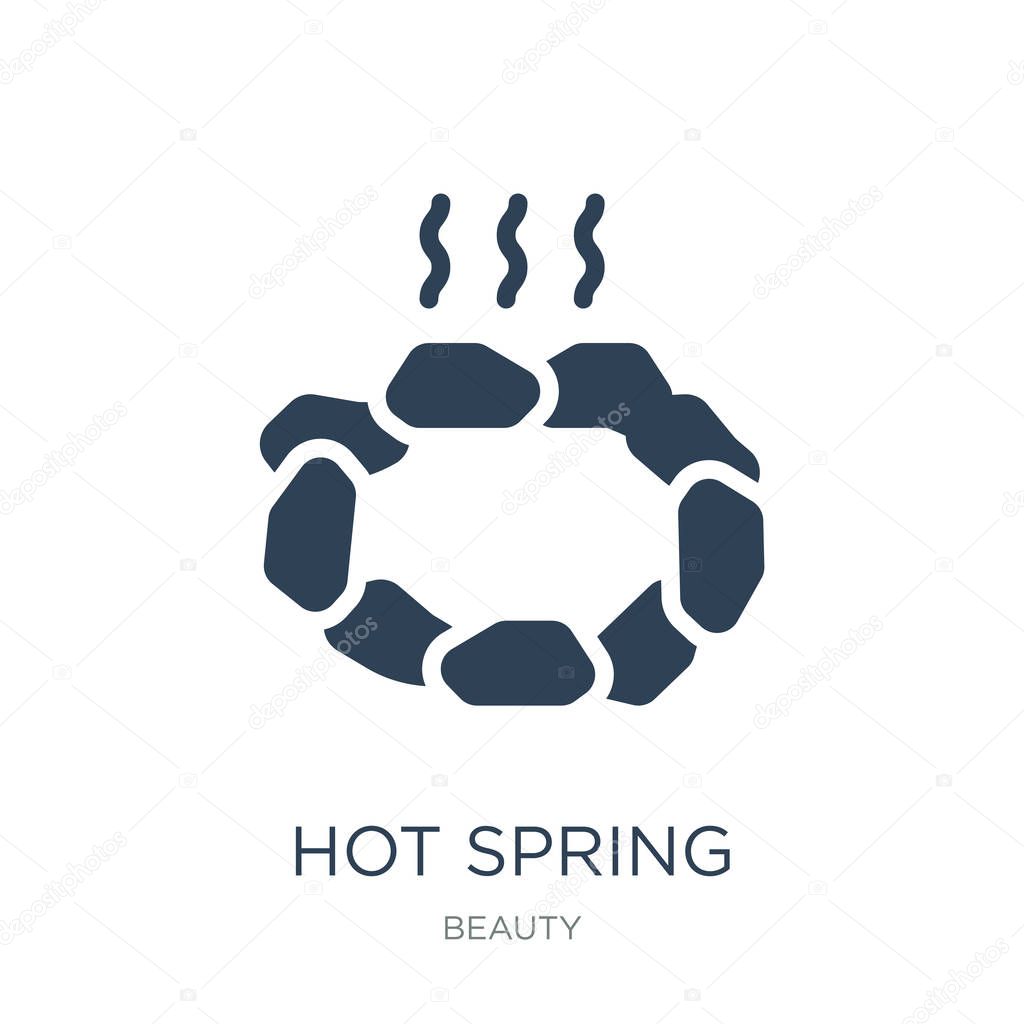Hot spring icon vector on white background, hot spring trendy filled icons from Beauty collection