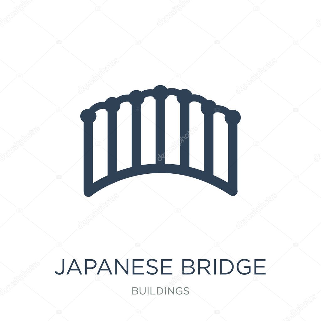 japanese bridge icon vector on white background, japanese bridge trendy filled icons from Buildings collection