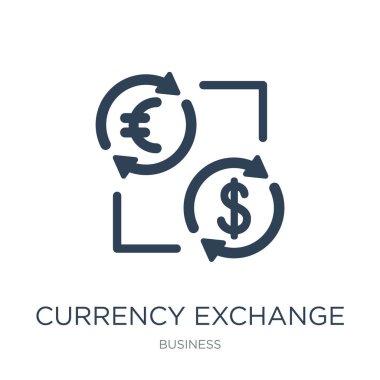 Döviz Alım Satım simge vektör beyaz zemin üzerine, Döviz Alım Satım trendy iş toplama simgeler dolu.