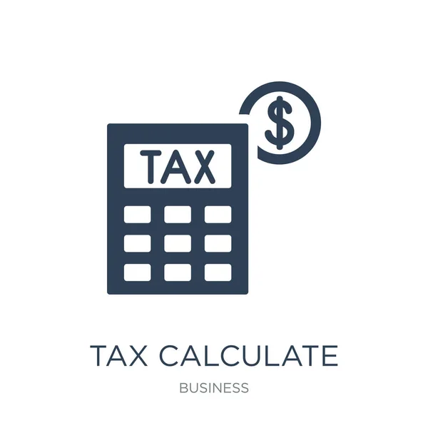 Tax Calculate Icon Vector White Background Tax Calculate Trendy Filled — Stock Vector