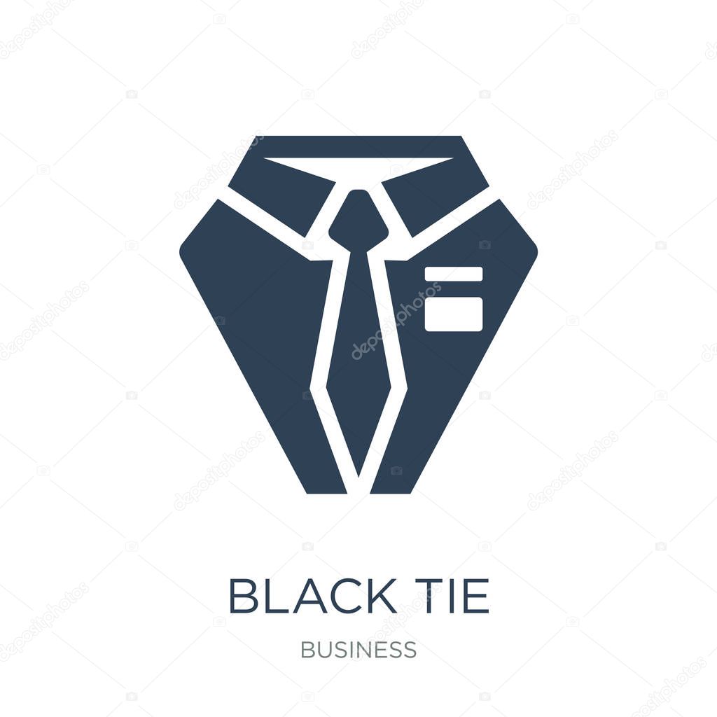 Black tie icon vector on white background, black tie trendy filled icons from Business collection