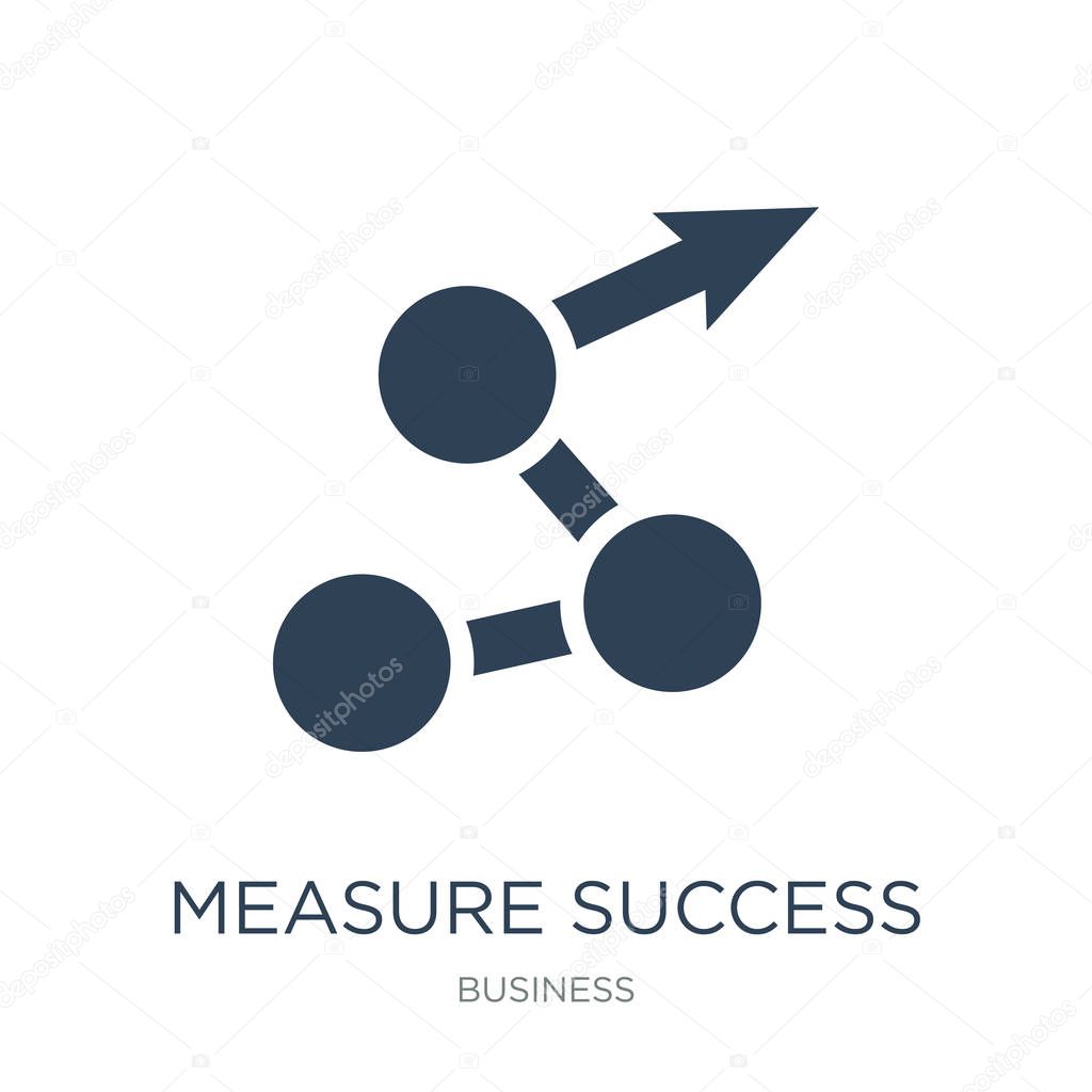 Measure success icon vector on white background, measure success trendy filled icons from Business collection