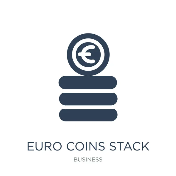 Euró Érmék Verem Ikon Vektor Fehér Háttér Euro Érmék Verem — Stock Vector