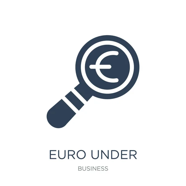 Euro Alatt Nagyító Ikon Vektor Fehér Háttér Euro Nagyító Keresés — Stock Vector