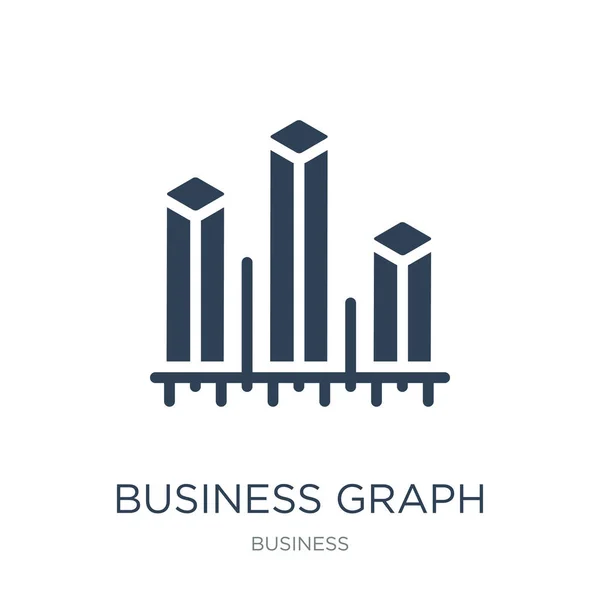 Business Graph Icon Vector White Background Business Graph Trendy Filled — Stock Vector