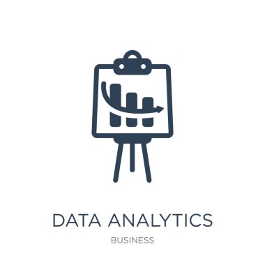 veri analitik sunum ekran simge vektör beyaz arka plan üzerinde veri analitik sunum ekran trendy iş toplama simgeler dolu.