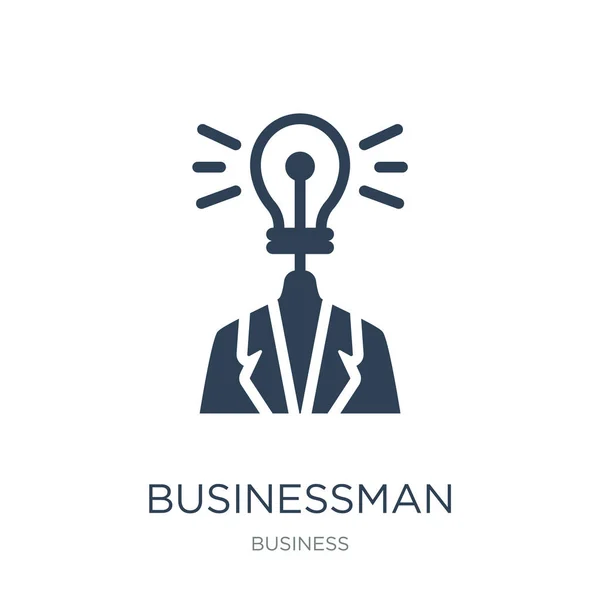 Businessman Idea Icon Vector White Background Businessman Idea Trendy Filled — Stock Vector