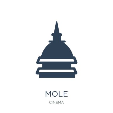 Köstebek antonelliana turin simge vektör beyaz zemin üzerine, mole antonelliana Torino'da dolu trendy simgeler sinema Collection
